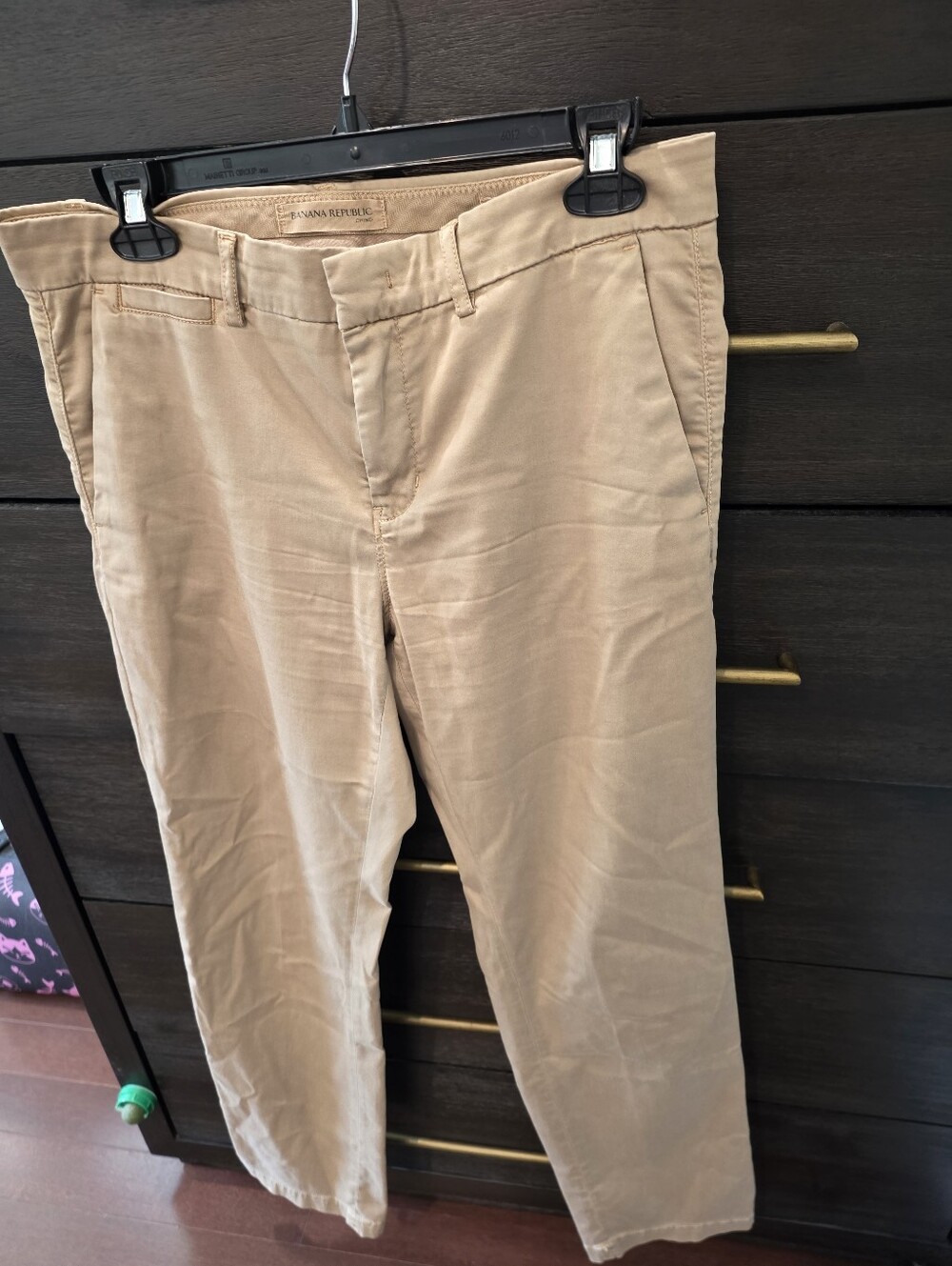 Banana Republic Khaki Flat-Front Casual Pants
